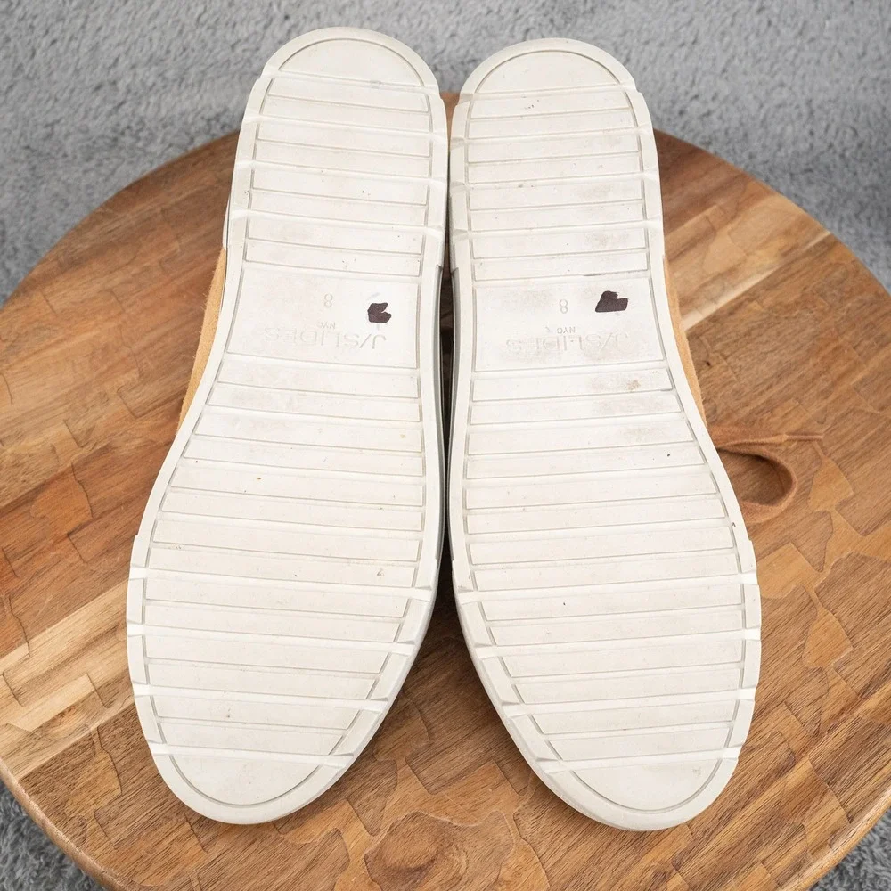 J/Slides NYC Eve Sneakers Street-Chic Low Profile Leather Suede‎ Lace Up Size 8